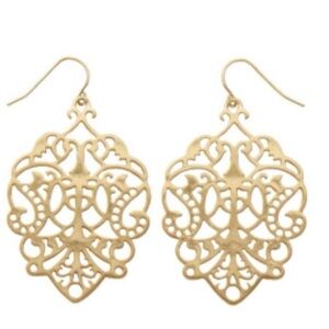 Premier Designs Earrings 2 1/4 inches long Matte Gold Jewelry Darcy